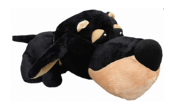 Sort hund med stort hoved 26 cm